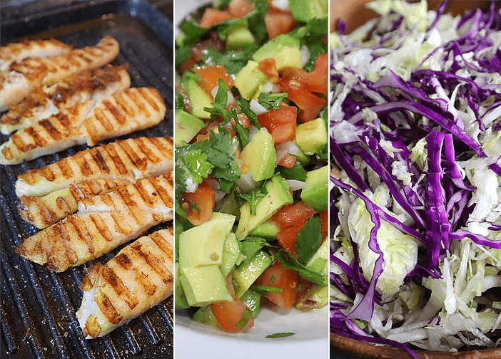 Grilled Fish Tacos + Avocado Salsa - The Peach Kitchen